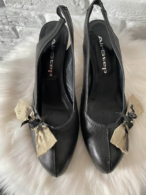 Airstep Black Leather Heel womens shoes EU 39 US 9 eBay