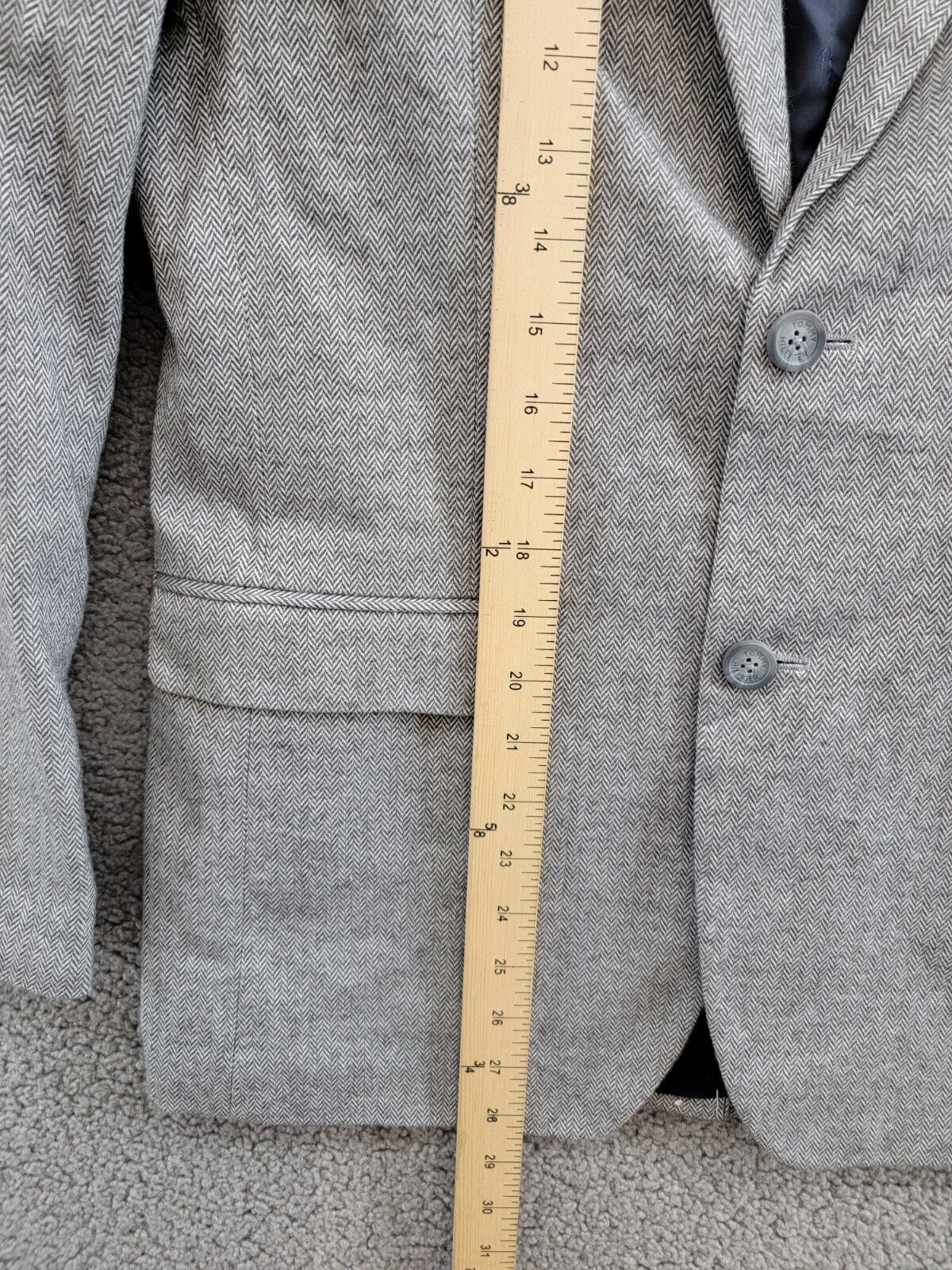 Tommy Hilfiger Brushed Herringbone Jacket Big Boys 18 Dark Gray Button Front L/S - Picture 8 of 19