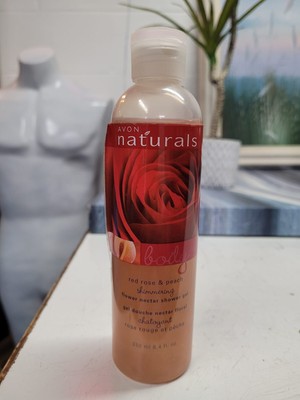 Avon Naturals red rose and Peach shimmering shower gel / r3  d2