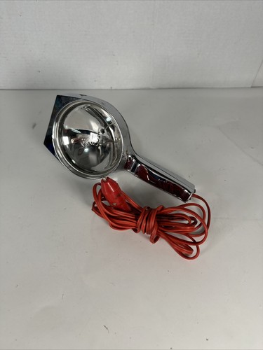 Vintage GE Hand Held Spotlight Chrome 12V Car Truck Boat Flood Light Tested 