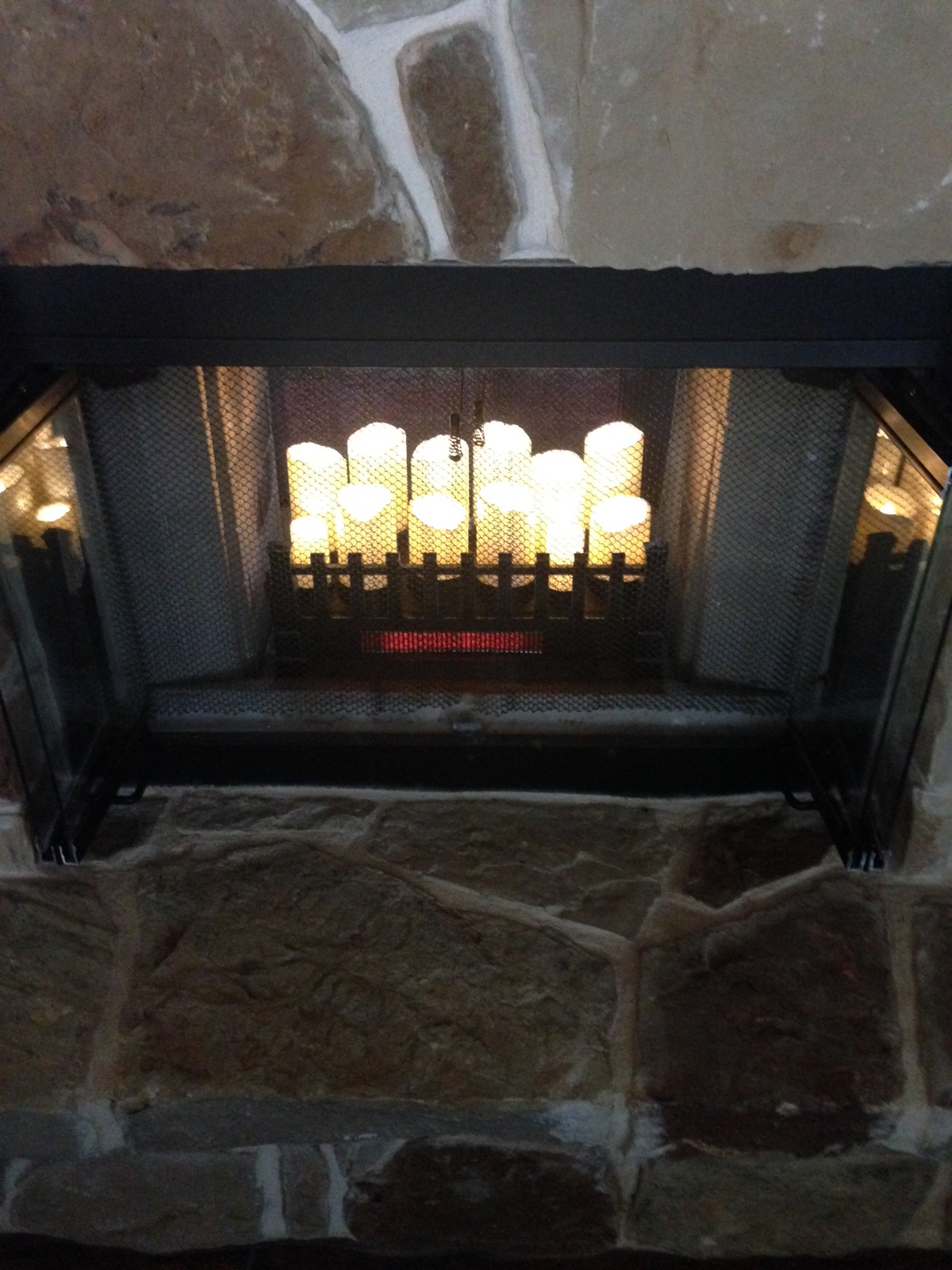 Electric Fireplace Insert Brindle Flame 20in Candle Infrared Heater