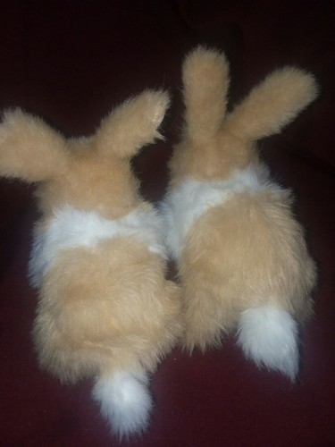 Lot of 2Hasbro FurReal Friends Hop 'N Cuddle BUNNY RABBIT Tan White