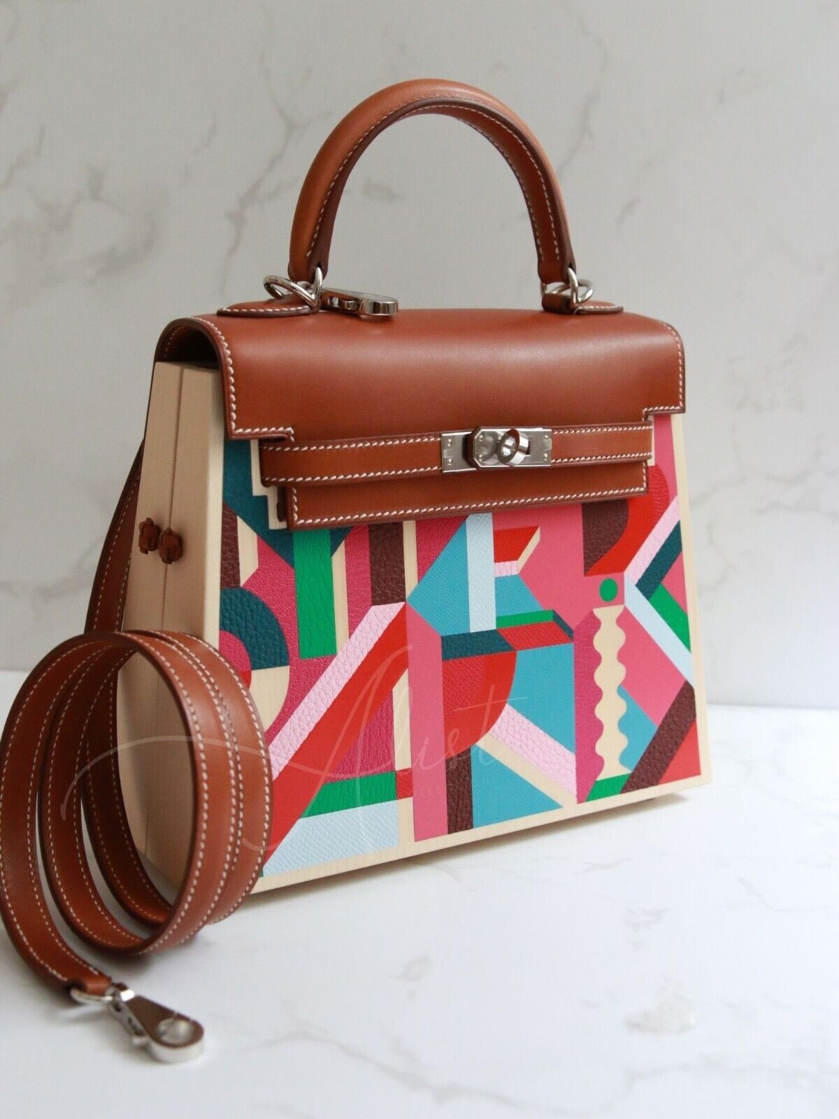 Hermes Kelly Wood Perspective 22 Cavaliere Multicolor B Hermes Kelly Wood Perspective 22 Cavaliere Multicolor B