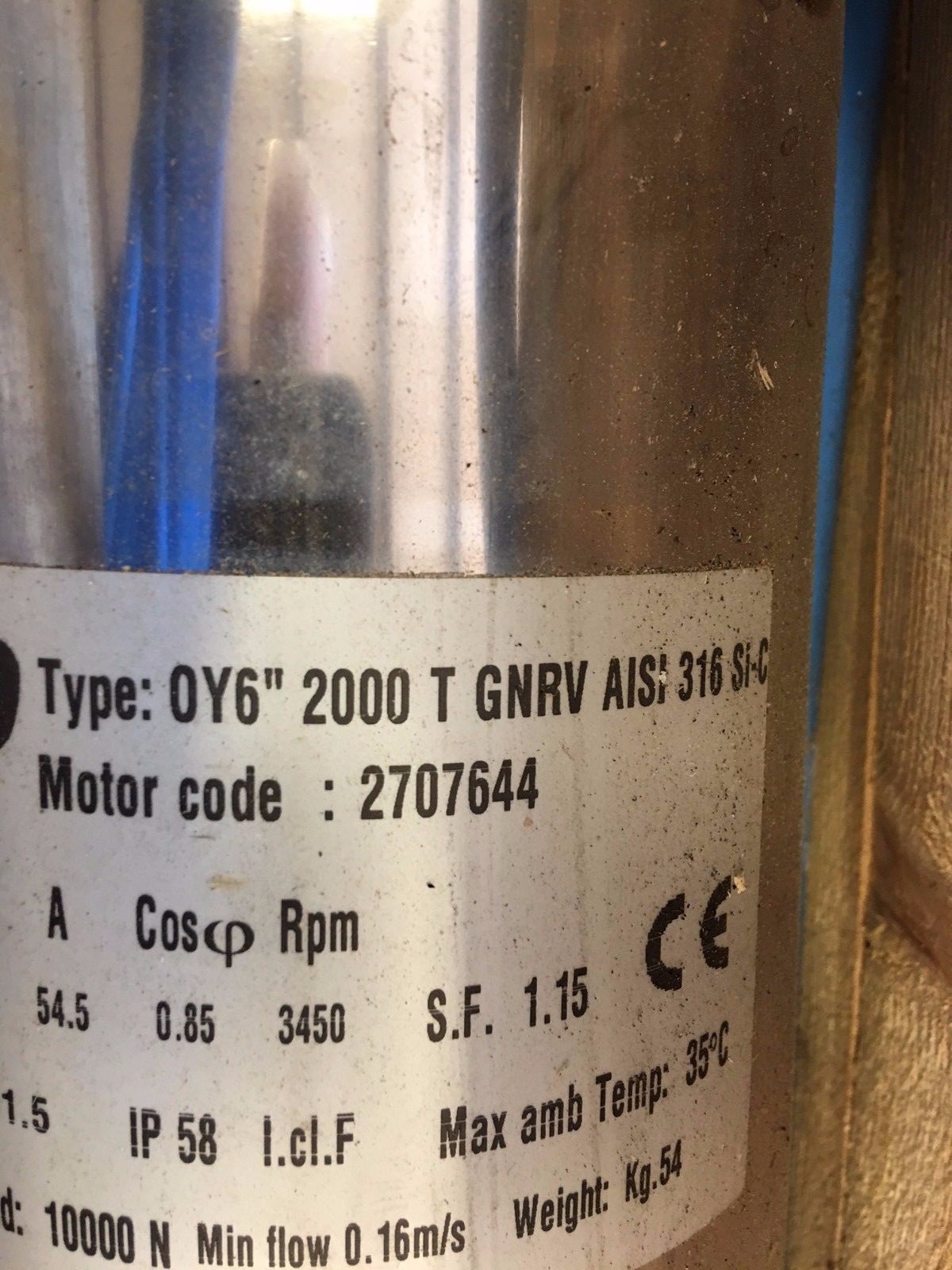 WILO #2707644 20HP  6A Ag/Mine  6