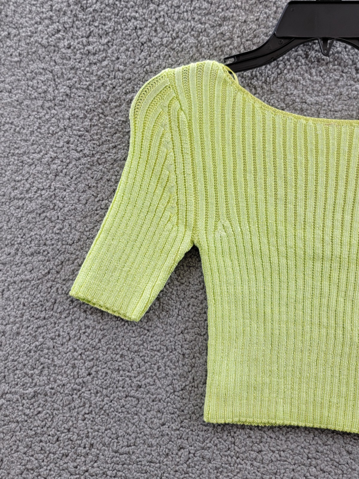 Free People San Lucas Pullover Crop Top Women's XS Sunny Lime Scoop Neckline - Picture 6 of 16