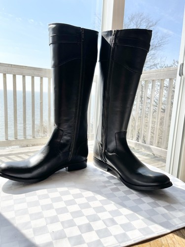 Pre-owned Frye Womens Molly Button Tall Black Smooth Vintage Leather Boot 9.5m Brand