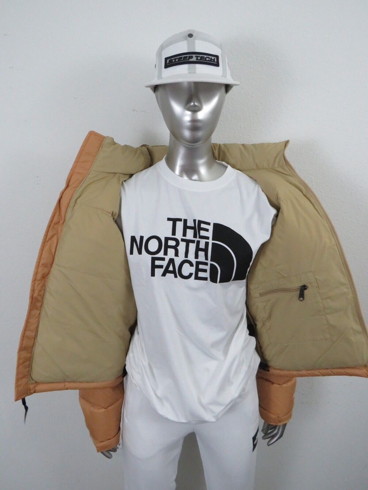 Pre-owned The North Face Womens  1996 Retro Nuptse Puffer 700-down Hooded Jacket - Almond In Beige