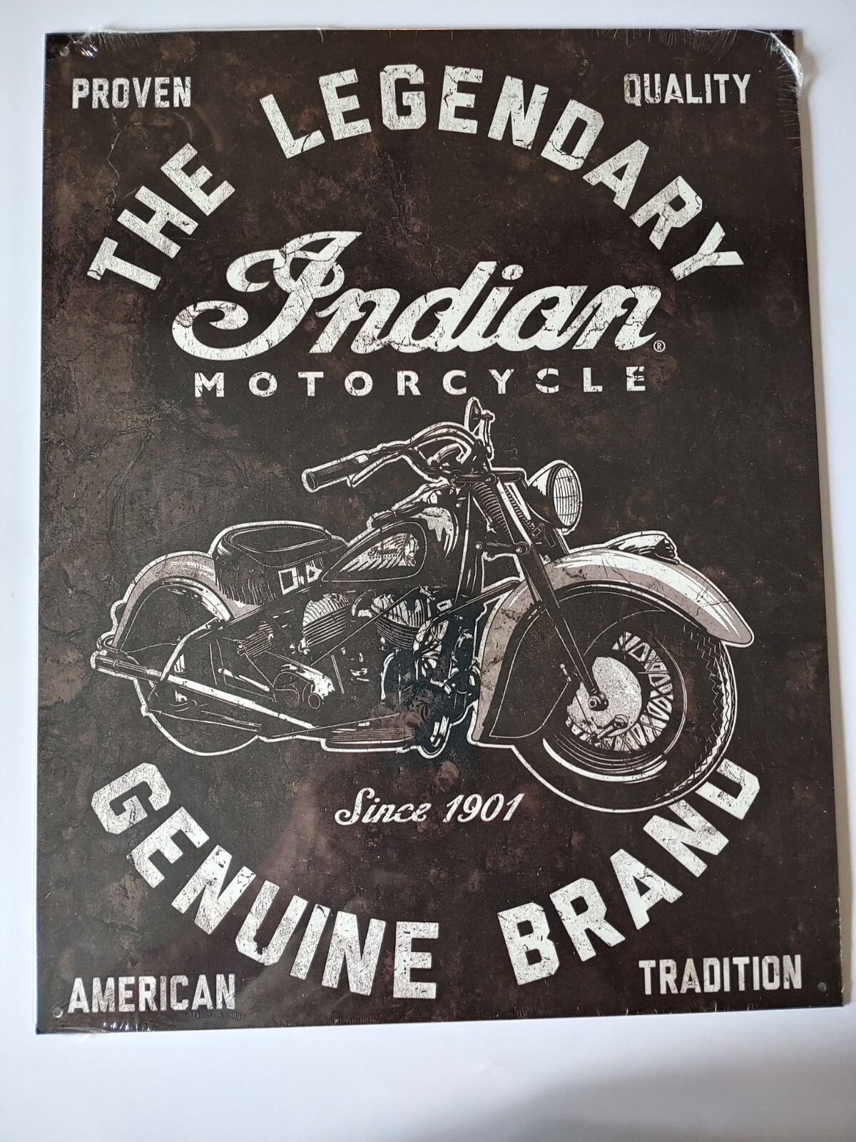 The Legendary Indian Motorcycle Metal Sign Wall Decor Black Vintage/Retro New