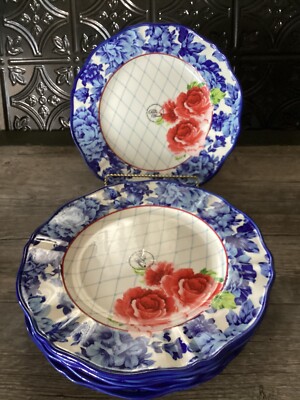 Pioneer Woman Heritage Floral Dinner Plate Cobalt Blue Scalloped Edge 10.5'' New