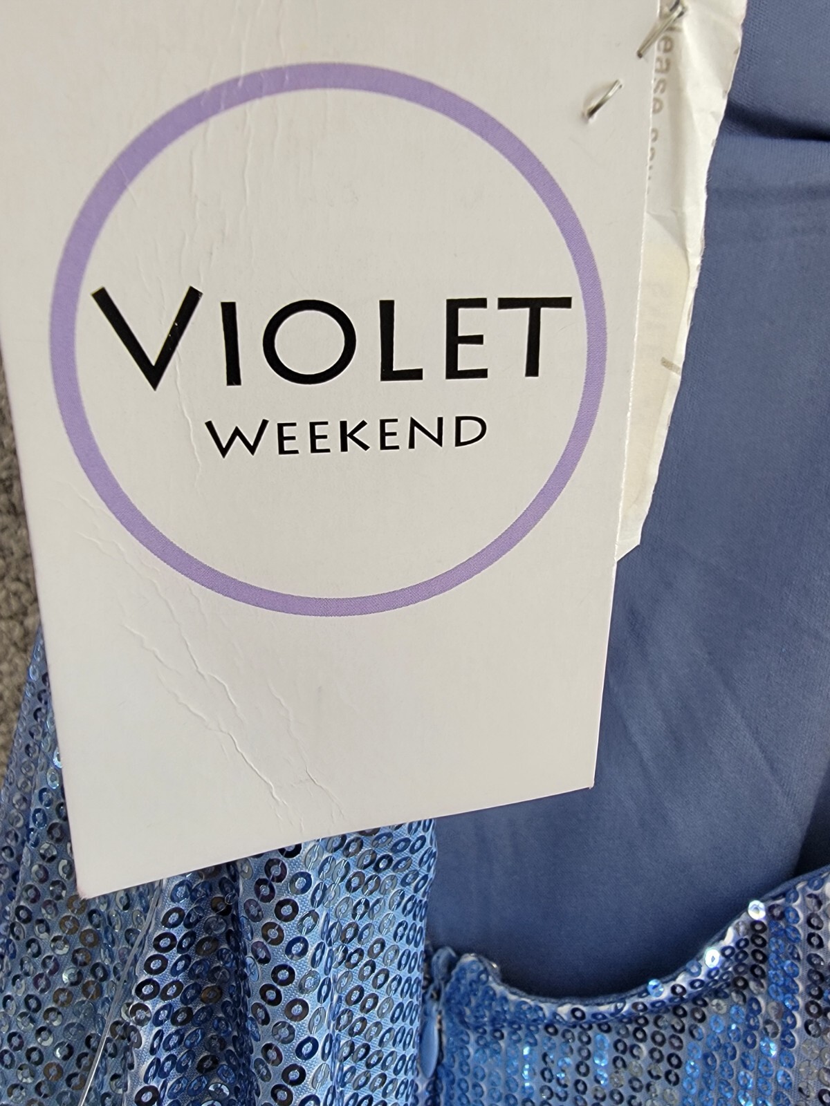 Violet Weekend Strappy Ombré Sequin Gown Juniors' Gradient Blue Lace Zip 3/4 - Picture 15 of 16