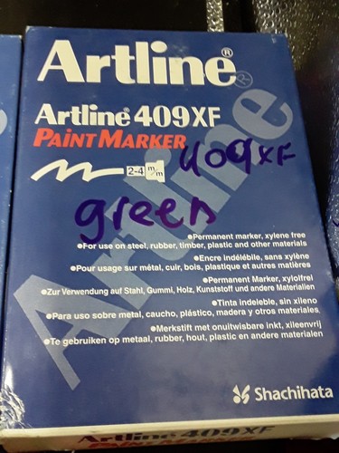 (Pack of 12) Artline 409XF Permanent Paint Marker Pen green Metal Rubber