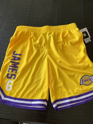 UNK NBA LOS ANGELES LAKERS  SHORTS LEBRON JAMES MENS NWT SIZE XL