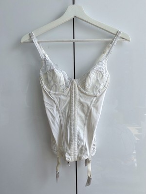 GOSSARD Bridal UK Guêpière Bustier Garters Vintage New Old Stock B34 White
