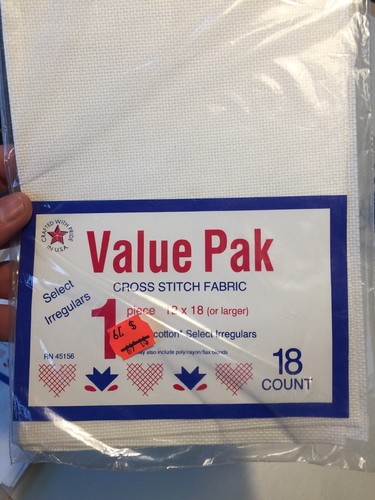 5  Packages 18 Count Aida Fabric All 12