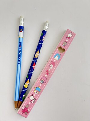 Sanrio Seven Silly Dwarfs and Tuxedo Sam 2 Pens Box 2019 Black Ink Pencil Shape