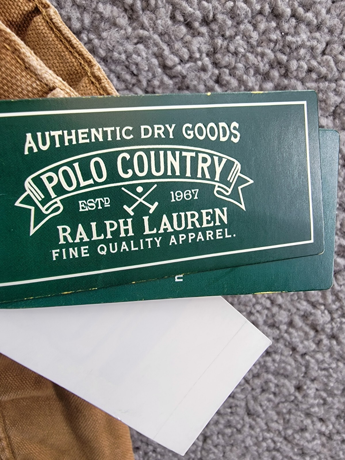 Ralph Lauren Canvas Carpenter Pants Big Boys' 12 Beige Solid Zip Snap Closure - Picture 18 of 19