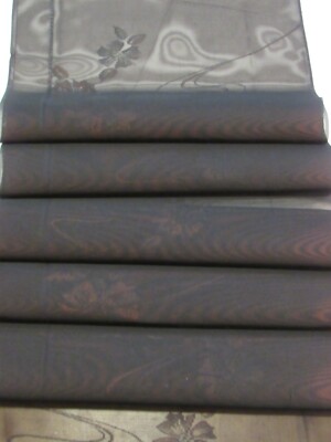 Delicate Sheer Black Flowers Kimono Fabric 100% Silk 62'' x 14.75'' #F23