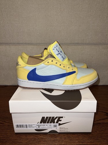 Pre-owned Jordan Travis Scott X Air  1 Retro Og Sp Low Canary Dz4137-700 Us Size 9.5 W/8 M✅ In Yellow