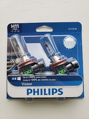 Philips Vision 12362PRB2 H11PRB2 Halogen Car Headlamp 2-Pack - Factory Sealed