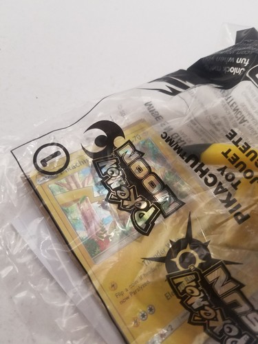 McDonald's 2017 pokemon toy #1 sun moon Pikachu with Pikachu card showing!!new