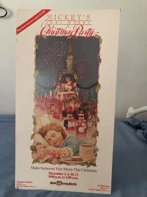 Disney ParksMickey's Very Merry Christmas Party  Cardboard Sign Prop Vintage