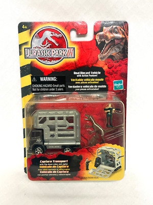Jurassic Park JP3 Hasbro Die Cast Capture Transport with Velociraptor