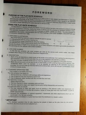 Kubota ZD321 ZD326 ZD331 Zero Turn Mower Flat-Rate Schedule Manual 9Y122-00160