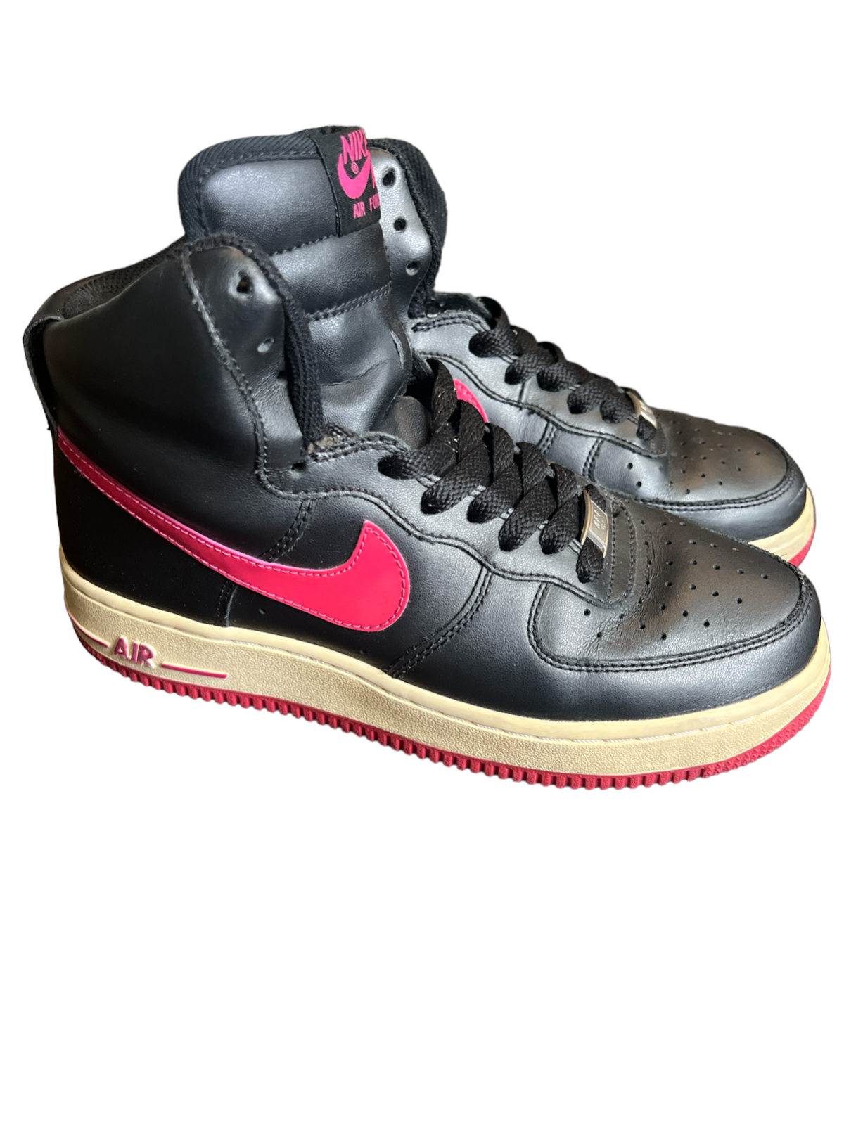 nike air force 1 high top pink and black