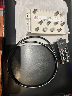 PCT-VC-9U CATV RF Antenna Amplified 9-Way Distribution Splitter & Power Inserter