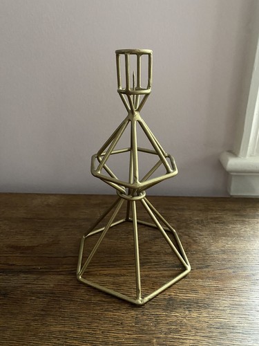 Anthropologie Geometric Metal Candle Holders Set of 2
