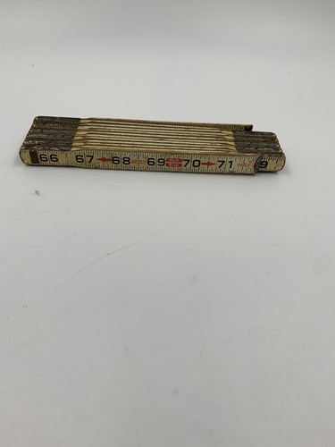 Lufkin Red End 066F 6&rsquo;  Folding Wooden Ruler Used Vintage 