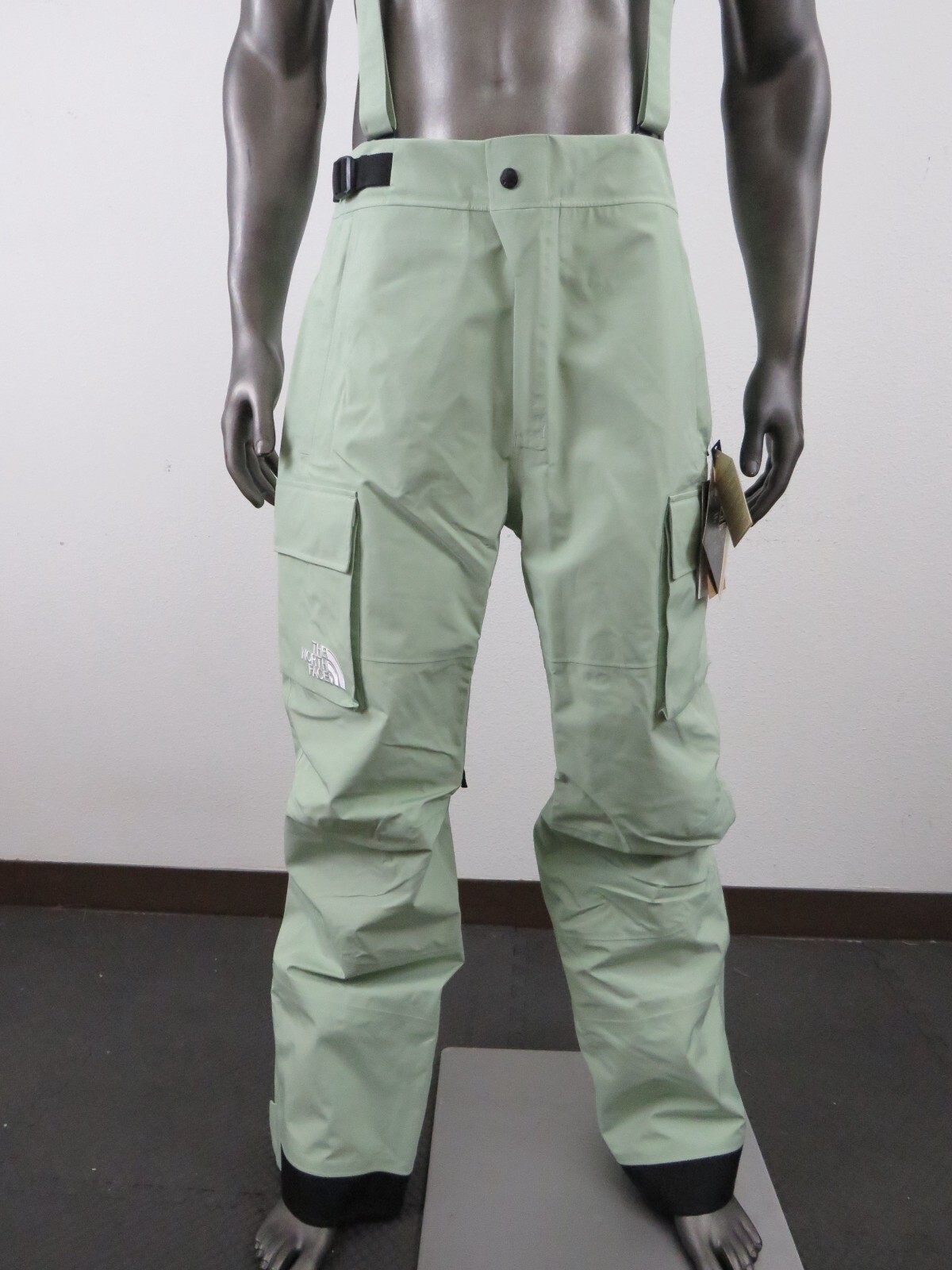 Pre-owned The North Face Mens  Sidecut Gtx Gore Tex Waterproof Ski Bibs Shell Pants - Sage