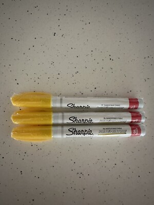 Sharpie 35539 Oil-Based Paint Marker, Fine Point, Yellow Ink 3 each