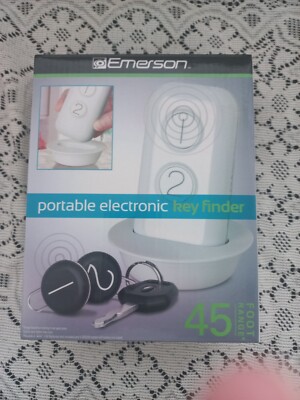 New In Box Emerson Portable Electronic Key Finder 45 Foot Range Wireless 2 Keys 