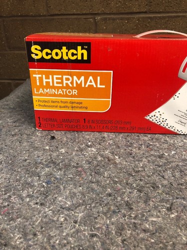 Scotch thermal laminator And Scotch Thermal Laminator Pouches & 8” Scissors New!