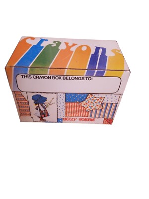 Vintage Holly Hobbie 1974 American Greetings Metal Tin Crayon With Crayons