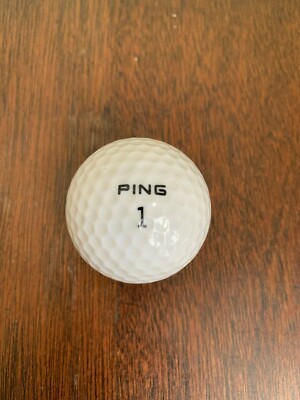 PING - KARSTEN GOLF BALL #1 - SOLID WHITE - UNIQUE SMALL FONT ''PING'' and ''U''