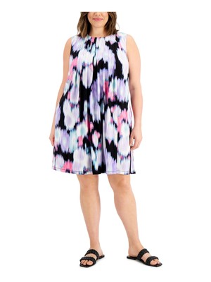 

CALVIN KLEIN Женское черное платье прямого кроя без рукавов выше колена Plus, Черный