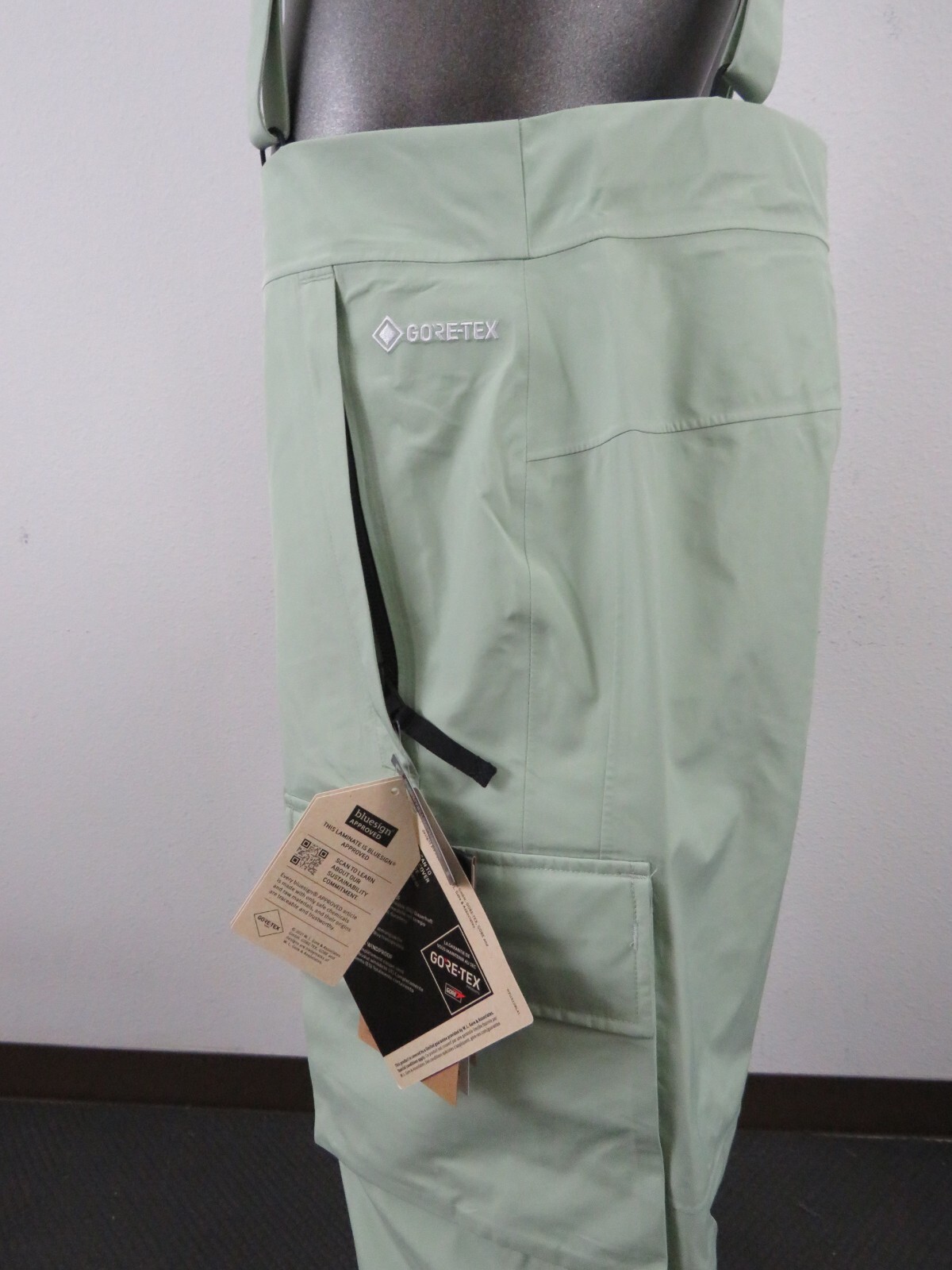 Pre-owned The North Face Mens  Sidecut Gtx Gore Tex Waterproof Ski Bibs Shell Pants - Sage