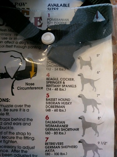 Top Paw dog muzzle size 4. 6