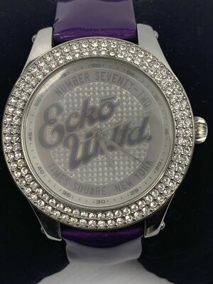 Marc Ecko Times Square, New York Purple Leather Band Women s Watch E10038m3