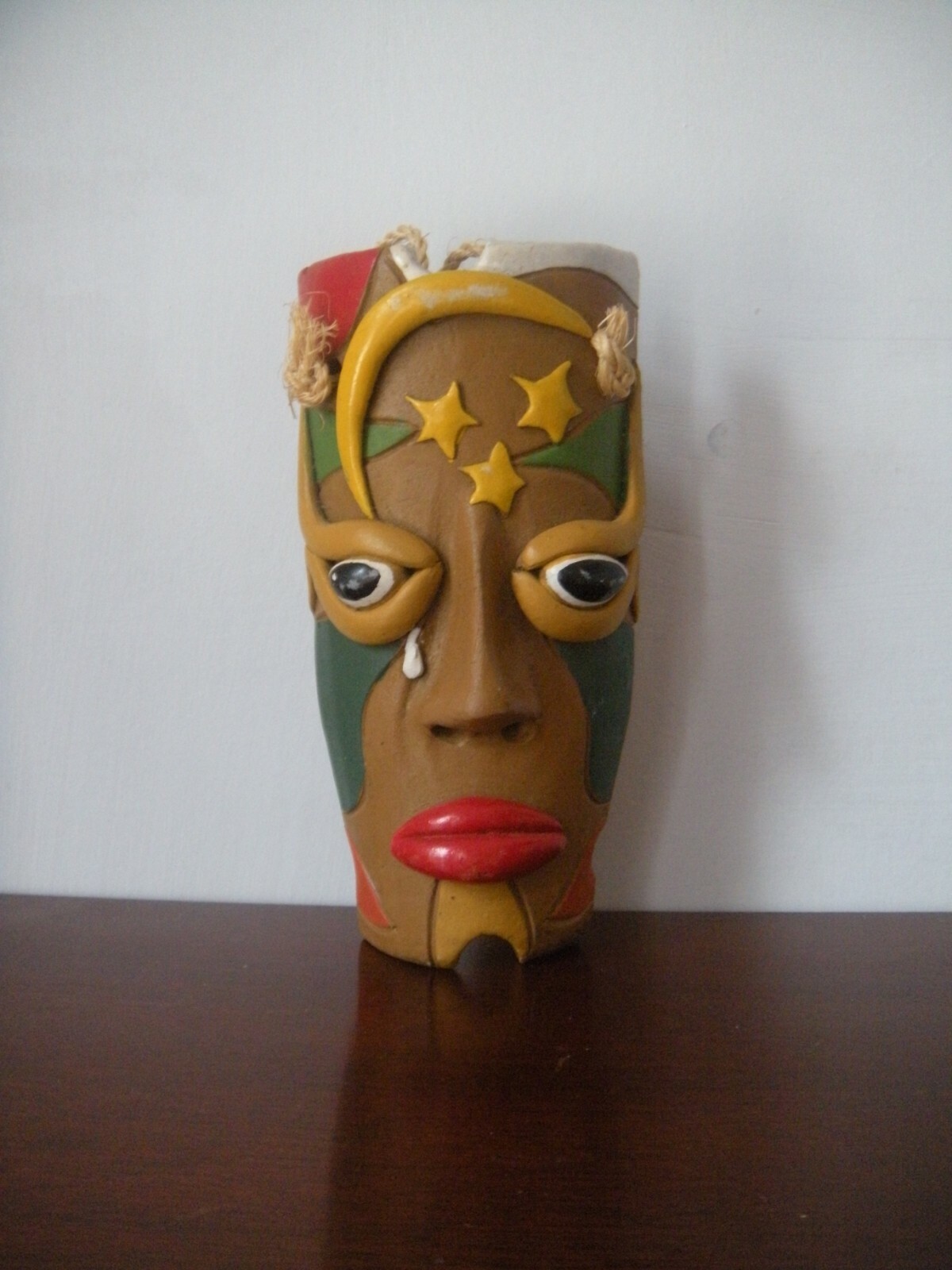 AUTHENTIC BRAZILIAN CLAY MASK MOACIR MESTRE VITALINO ALTO DO MOURA FOLK ART