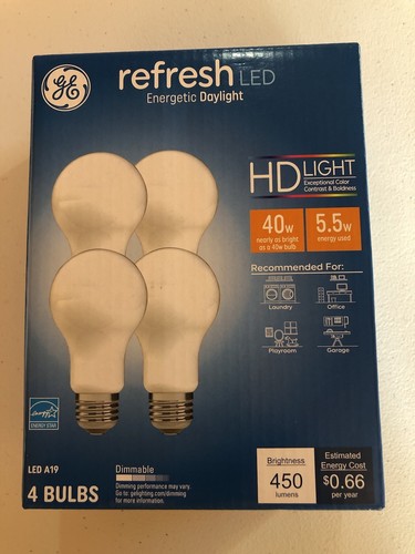 GE Refresh LED Light Bulbs, 5.5 Watt (40 Watt Equivalent) Da