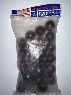 VTG Gladding Vitro Glass Marbles 25 PCS Size 7/8 Made In USA 