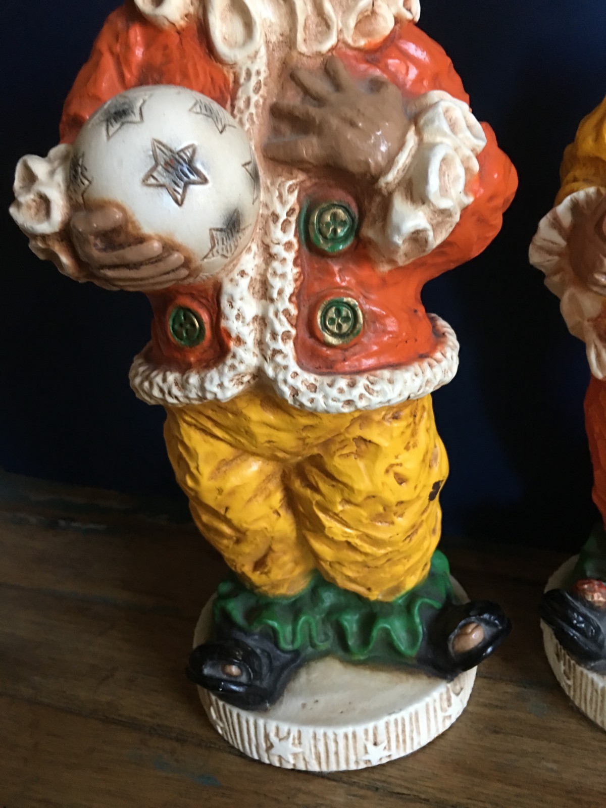 Vintage 1966 PAIR Universal Statuary Clowns Kendrick