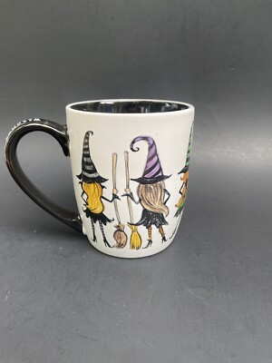 Cobwebs & Cauldrons Halloween Mug Witches Brooms  Witches Gotta Stick Together 