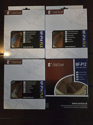 NOCTUA fan lot 4 fans NF-P14 FLX 140mm NF-P12 120mm 12V 3-pin - GREAT CONDITION!