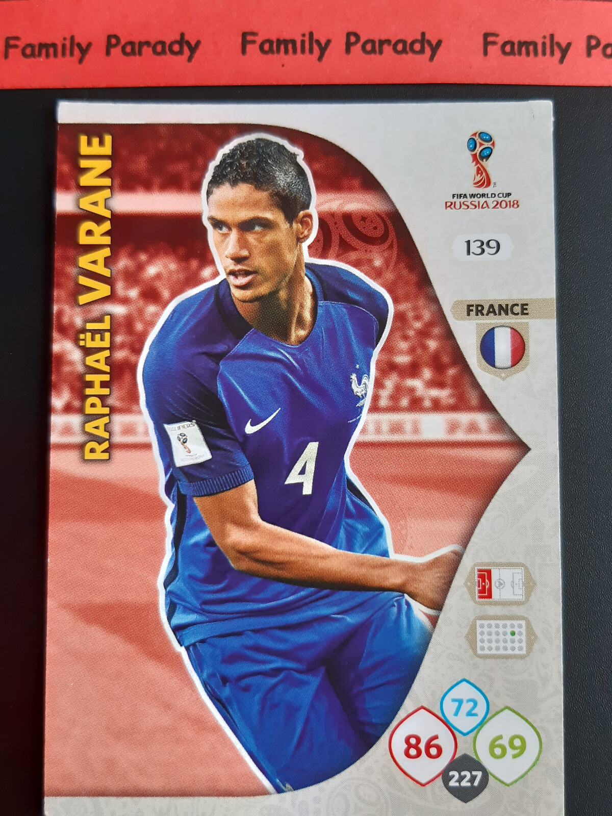 Raphael Varane 139 France Panini Adrenalyn Football World