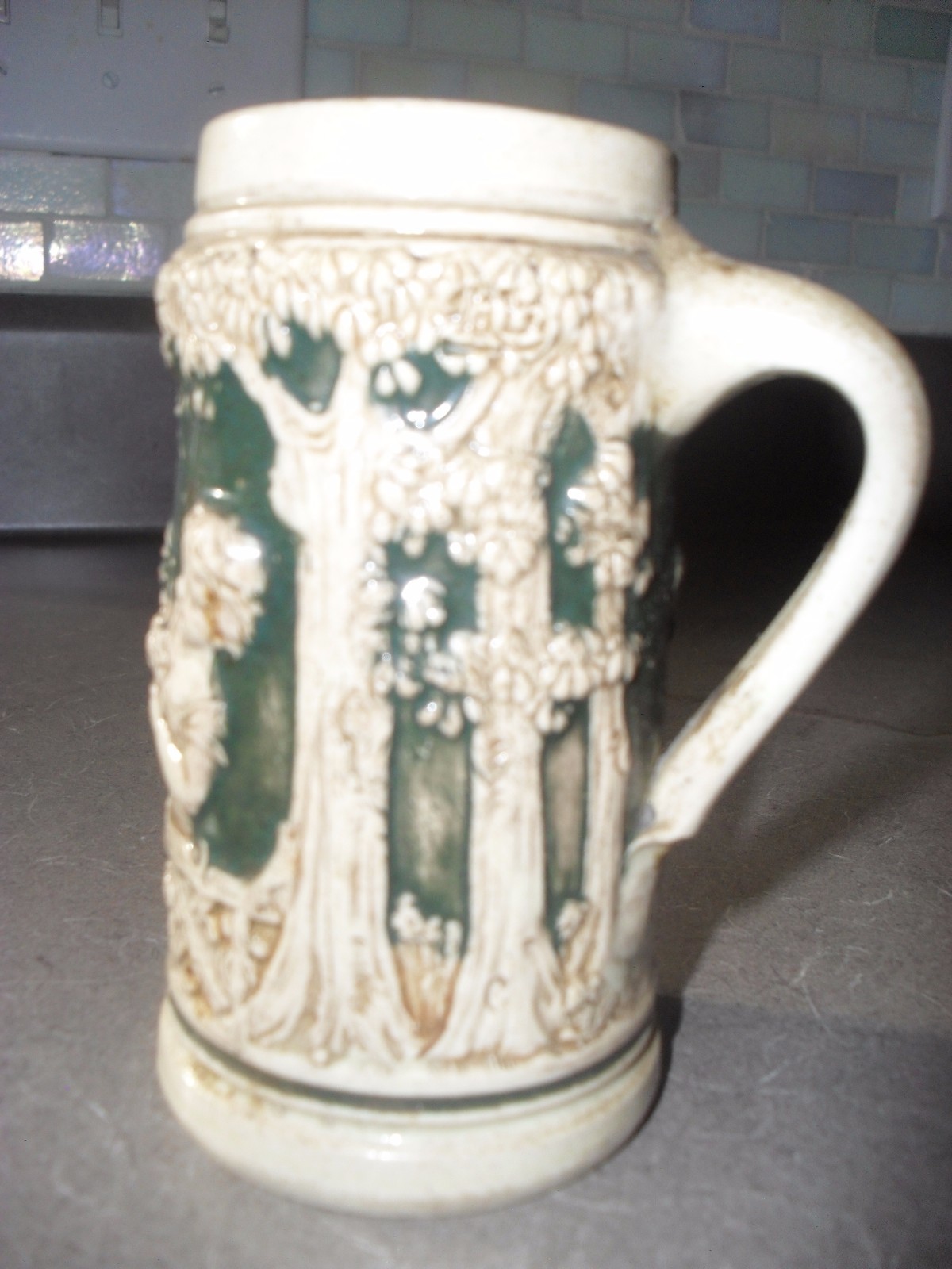 Antique German Beer Stein Embossed Design