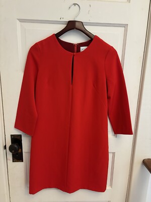 Milly Red Keyhole Dress With 3/4 Sleeves Size 6